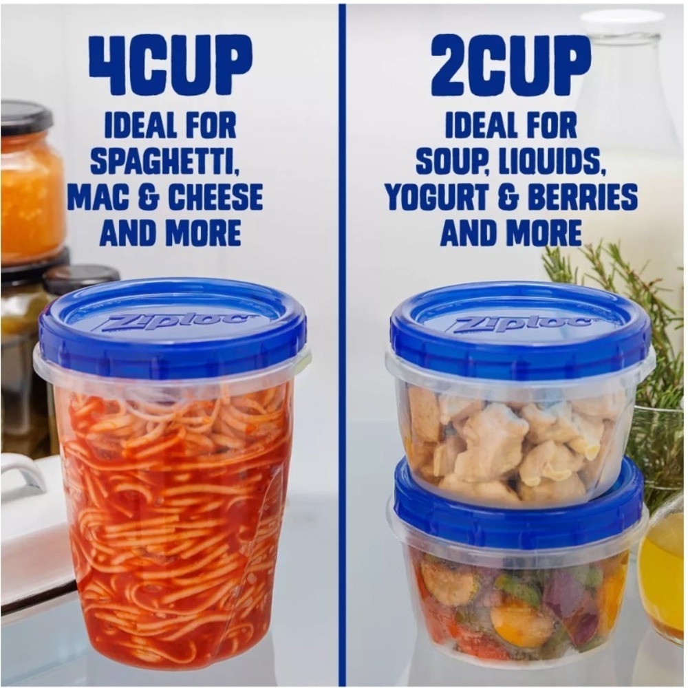 Ziploc Twist N Loc 8 piece Set Small Medium Containers w/Lids - Picture 3 of 5